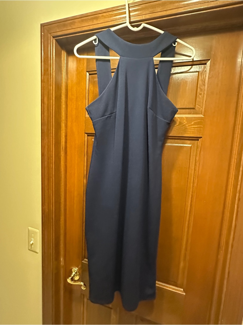 bebe Navy Cutout Halter Midi Dress